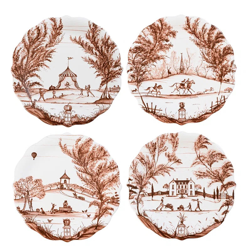 Sepia Country Estate Harvest Party Plate Assorted Set/4