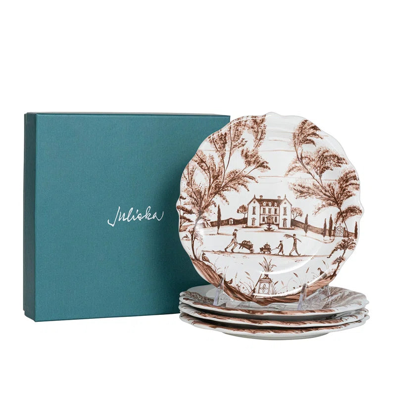 Sepia Country Estate Harvest Party Plate Assorted Set/4