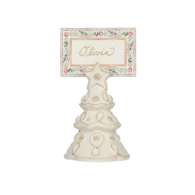 Berry & Thread Tree Place Card Holder Set/4 - Whitewash
