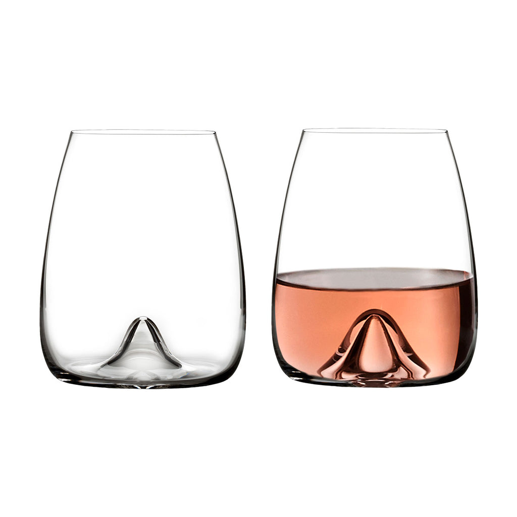 Elegance Stemless Wine Glass, Pair
