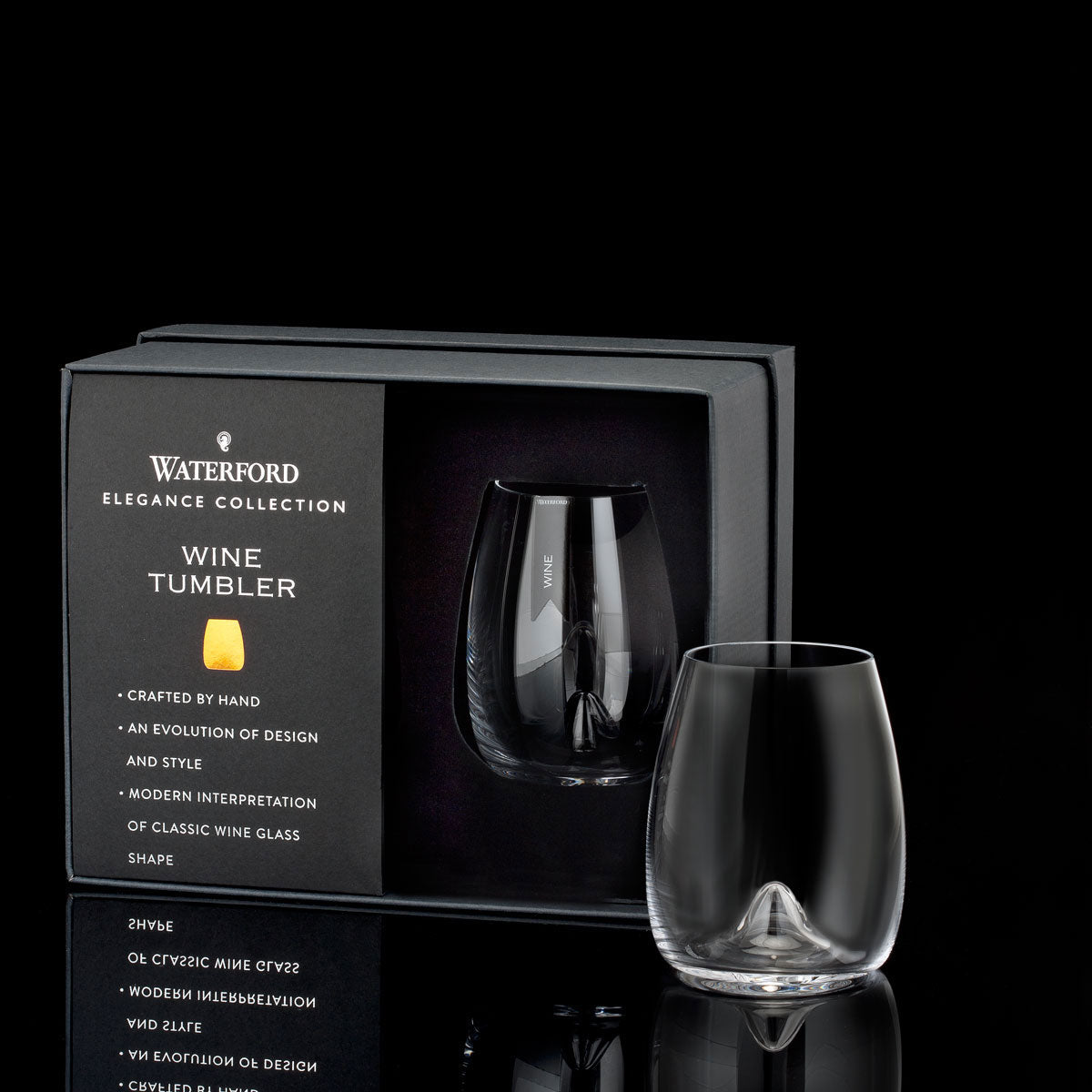 Elegance Stemless Wine Glass, Pair