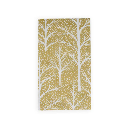 Winter Trees Gold & White Guest Towel Napkins - 15 Per Package