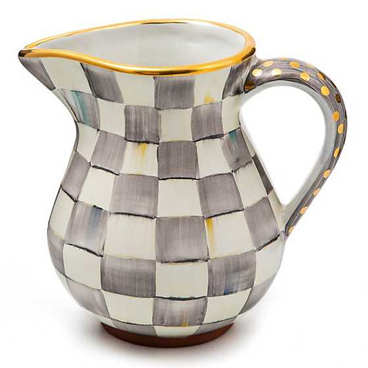 Sterling Check Ceramic Portly Pitcher