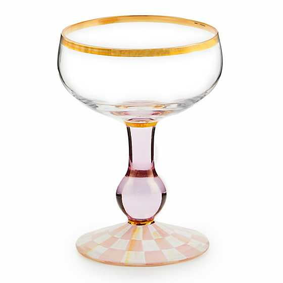 Rosy Check Coupe Glass