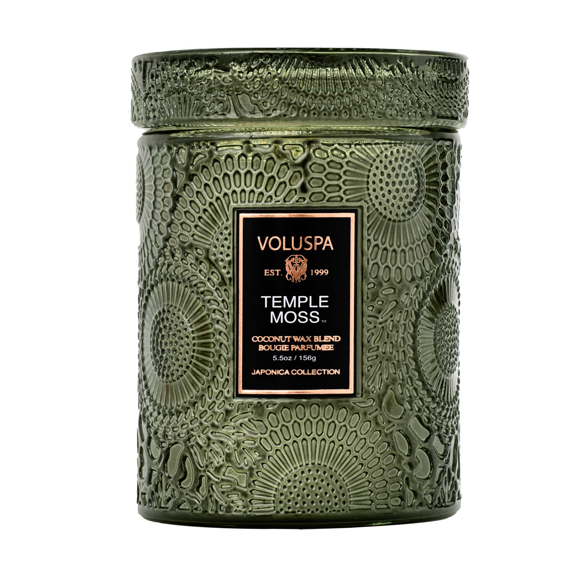 Temple Moss Embossed Small Jar Candle