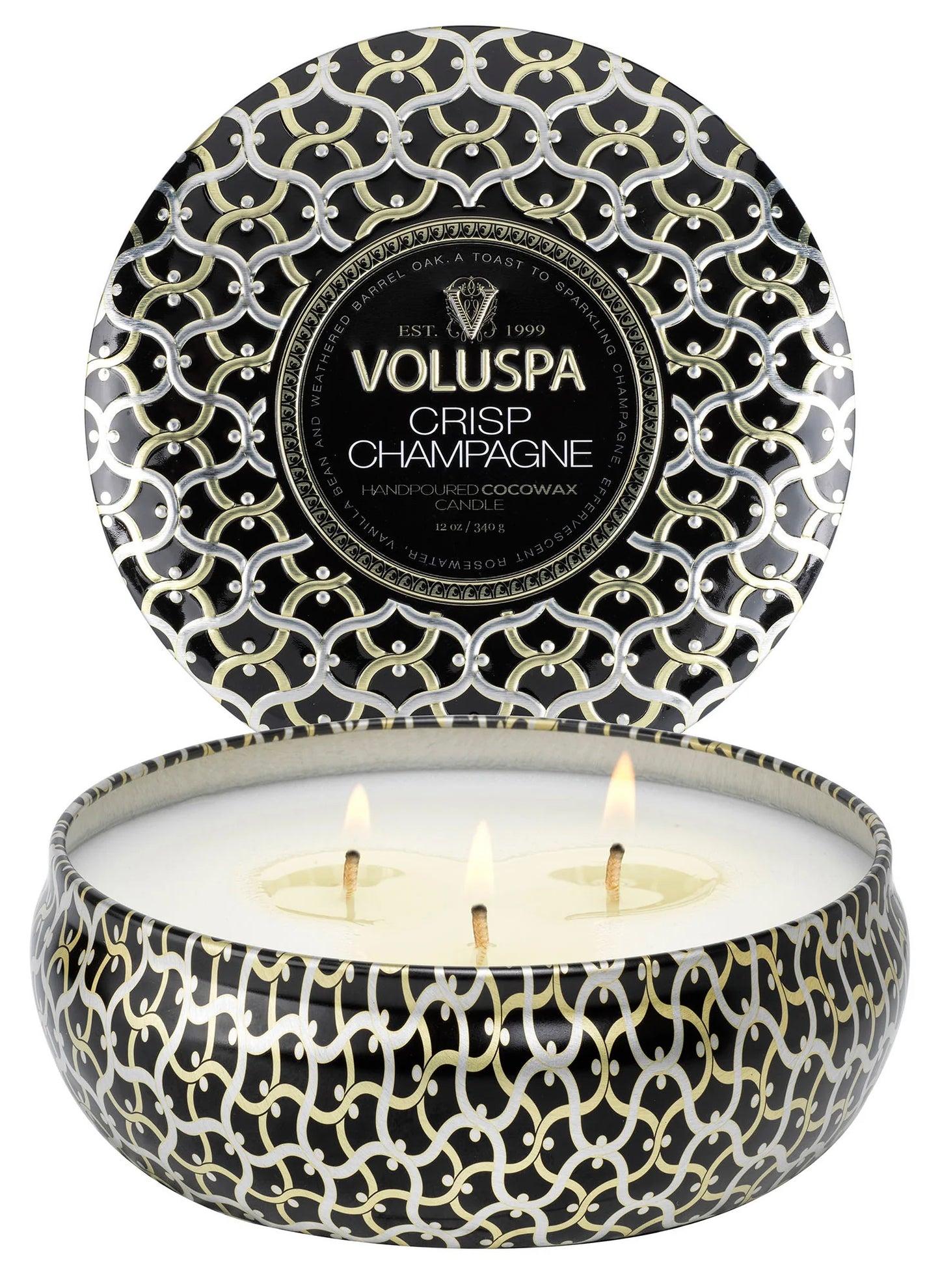 Crisp Champagne 3 Wick Tin