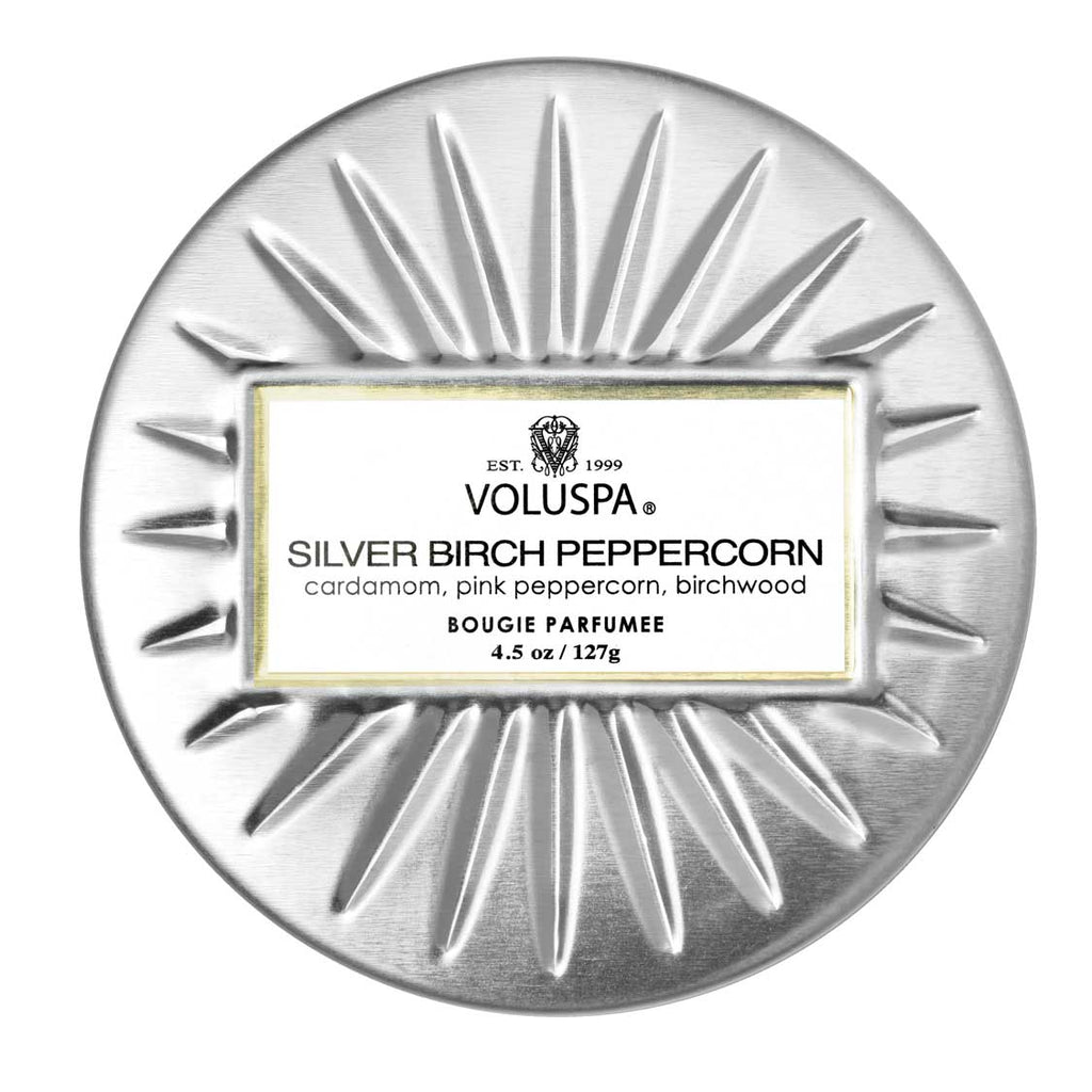 Silver Birch Peppercorn Mini Tin Candle