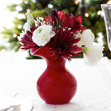 Hibiscus Glass Red Medium Vase