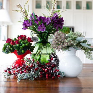 Hibiscus Glass Red Medium Vase