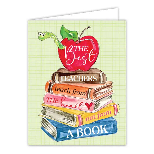 The Best Teachers Teach Love Stacked Books Greeting Card