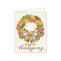 Happy Thanksgiving Autumn Leaf Wreath Greeting Card