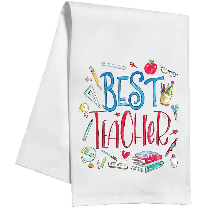 Best Teacher School Icons Kitchen Towel