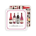 Red Wine Bottles Paper Coasters