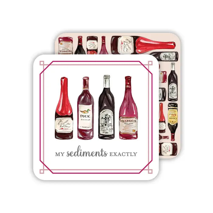 Red Wine Bottles Paper Coasters