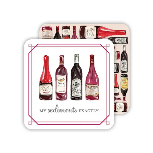 Red Wine Bottles Paper Coasters