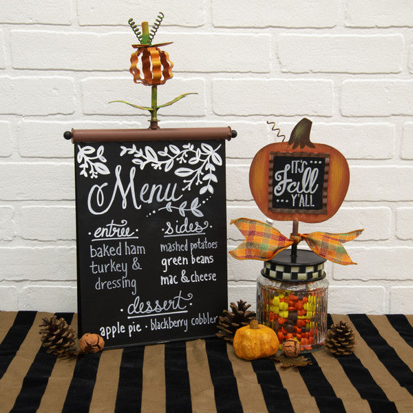 Pumpkin Chalkboard Finial