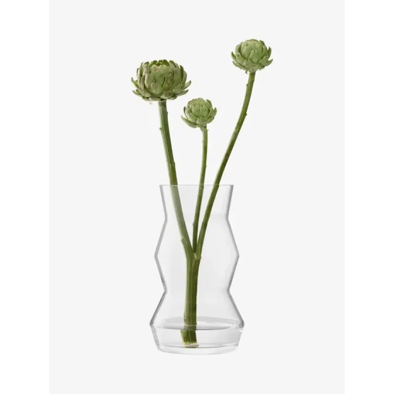 Sculpt Vase/Lantern Clear 14.25in