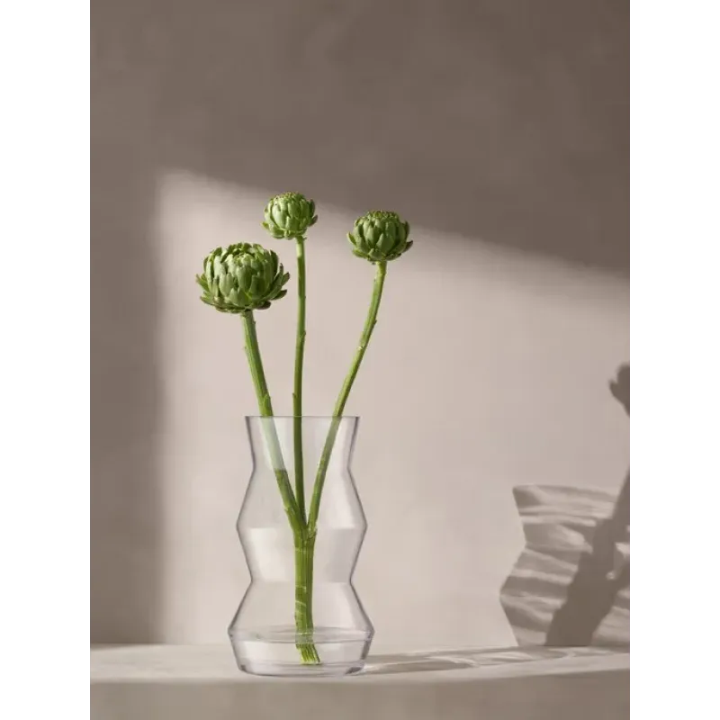 Sculpt Vase/Lantern Clear 14.25in