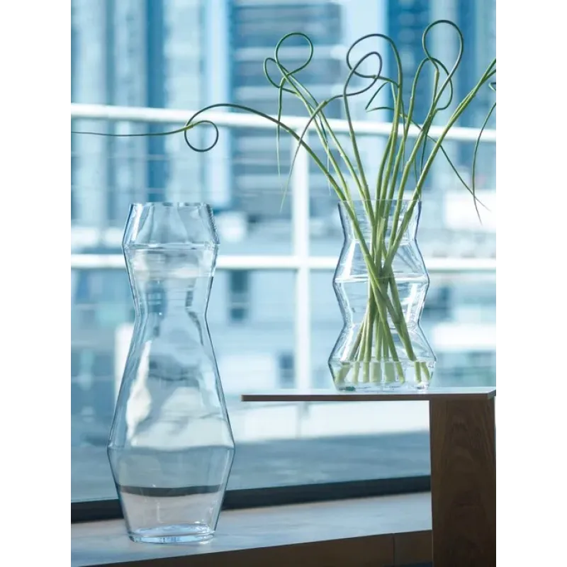 Sculpt Vase/Lantern Clear 14.25in