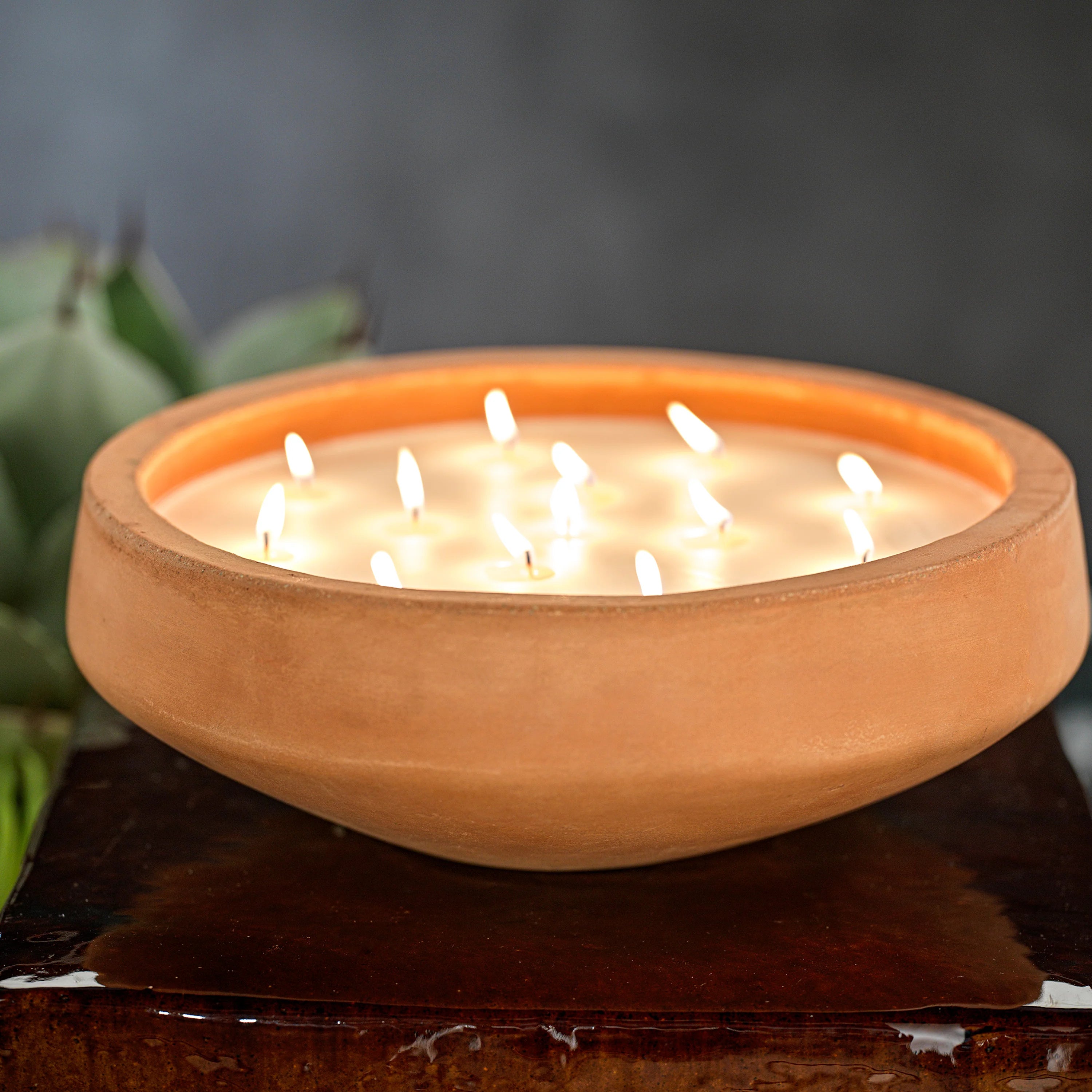 San Miguel Outdoor Concrete Scented Candle - Terracotta Finish - 16 wicks