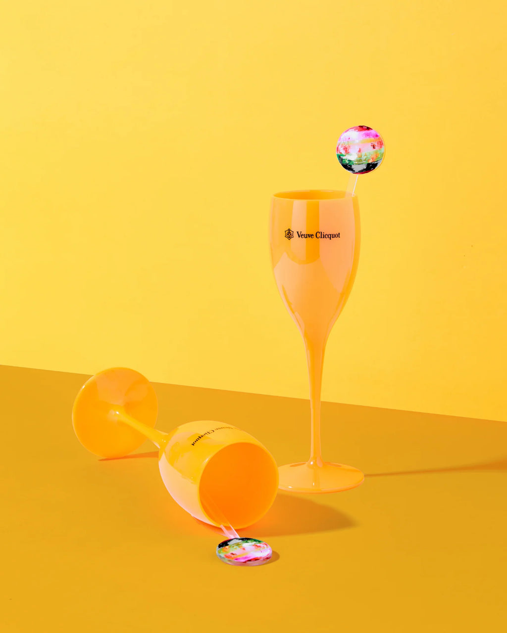Orange Plastic Champagne Flute