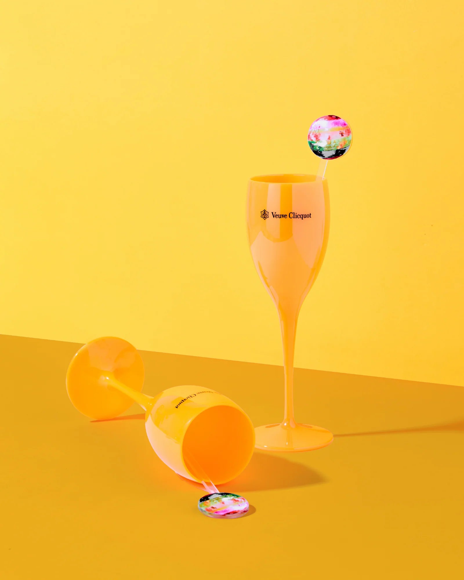 Orange Plastic Champagne Flute