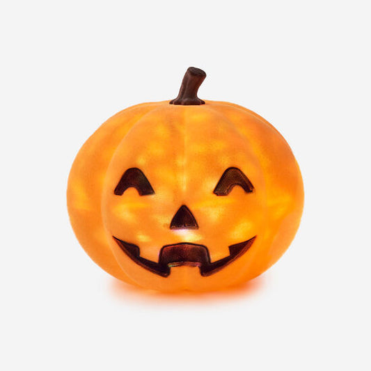 Flocked Jack-O-Lantern w/Revolving Lights w/Adapter
