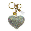 Silver Heart Crystal Bling Keychains
