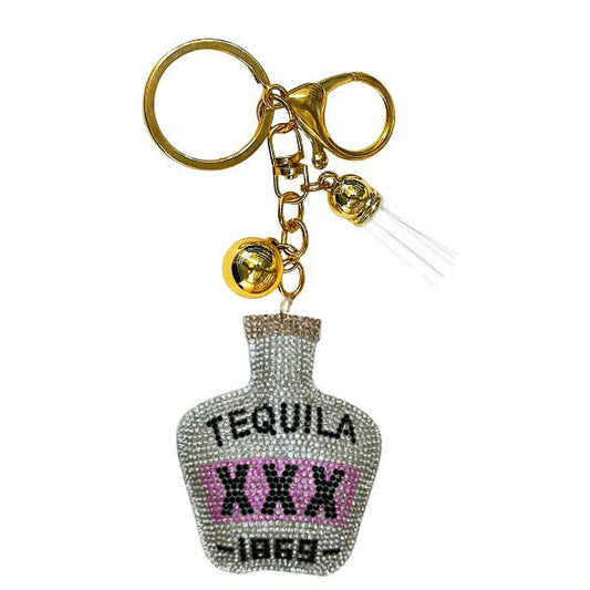 Tequila Drink Crystal Bling Keychains