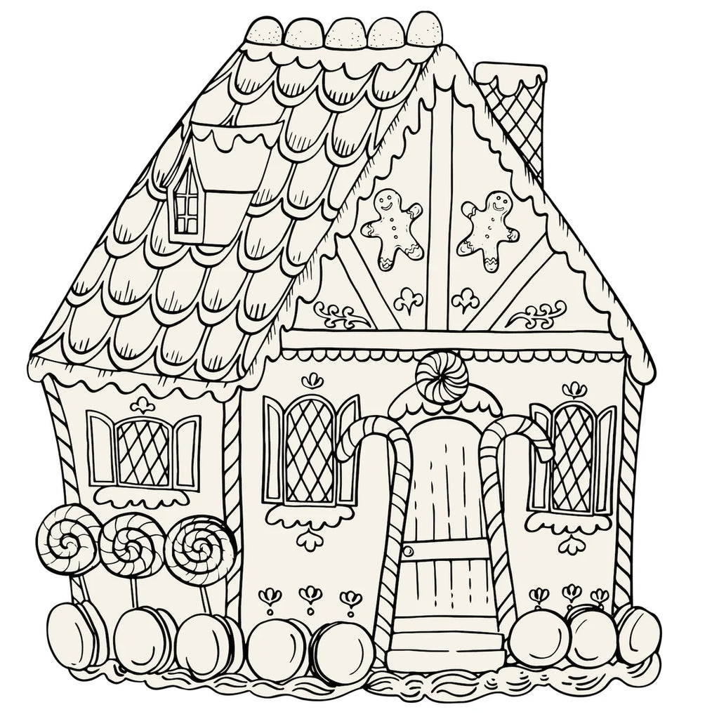 Die-cut Gingerbread House Coloring Placemat