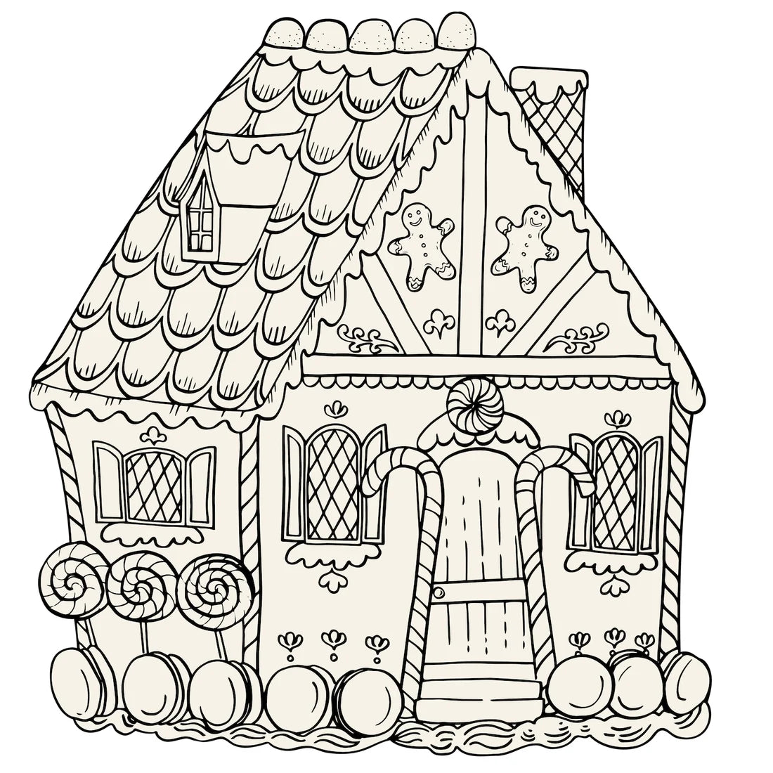 Die-cut Gingerbread House Coloring Placemat