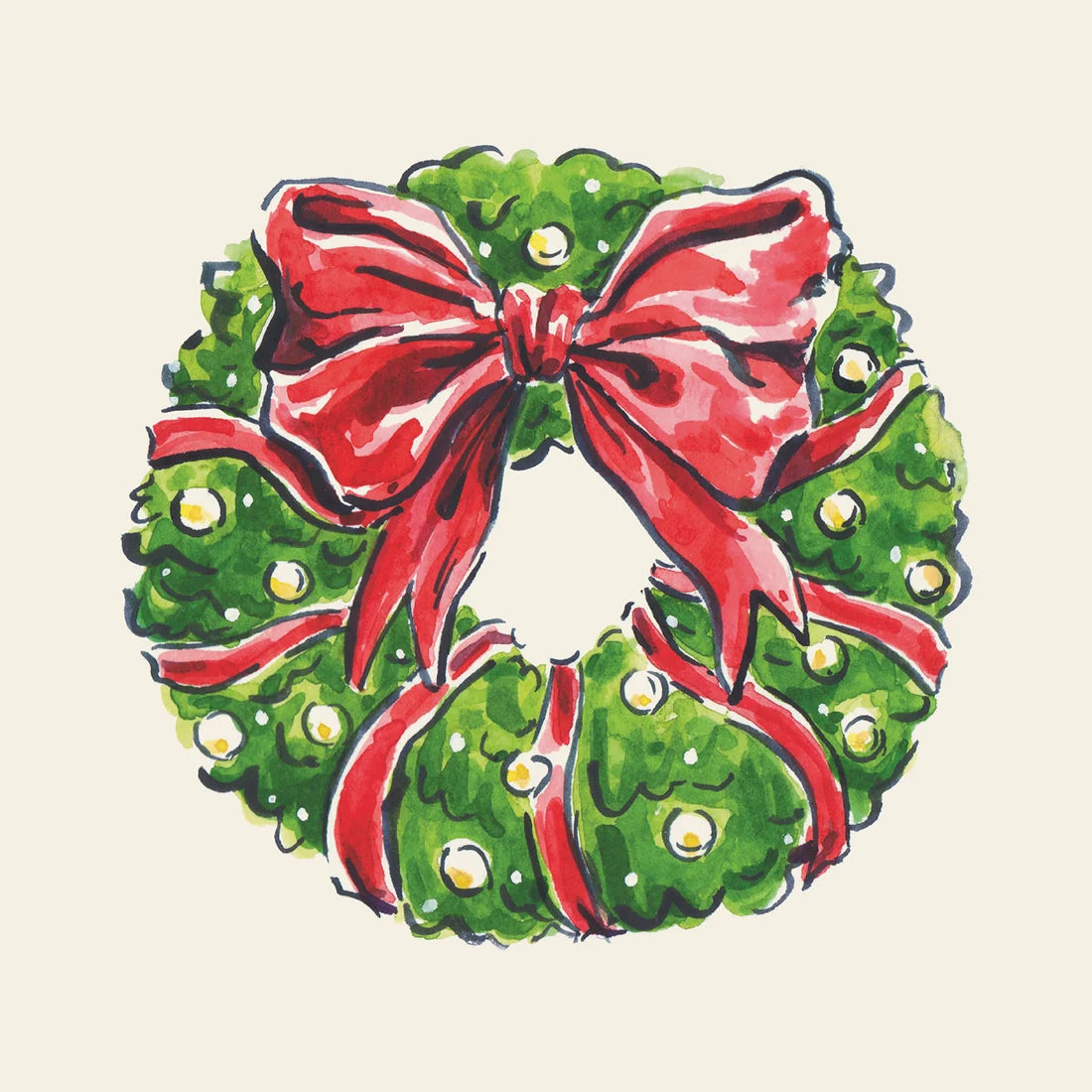 Holiday Wreath Cocktail Napkin