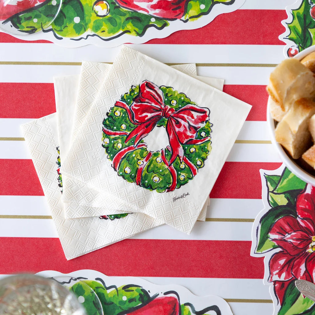 Holiday Wreath Cocktail Napkin