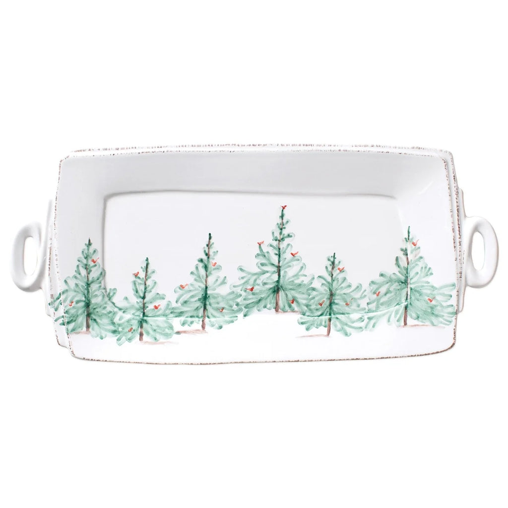 Lastra Holiday Handled Rectangular Platter
