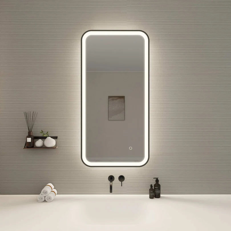 Black Rectangle LED Bathroom Mirror