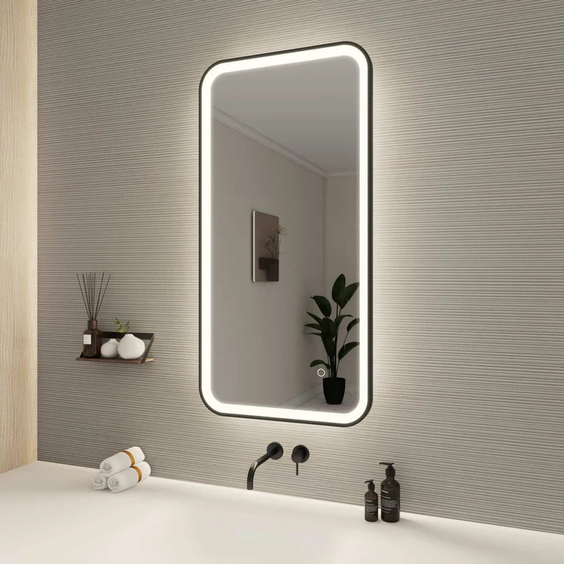Black Rectangle LED Bathroom Mirror