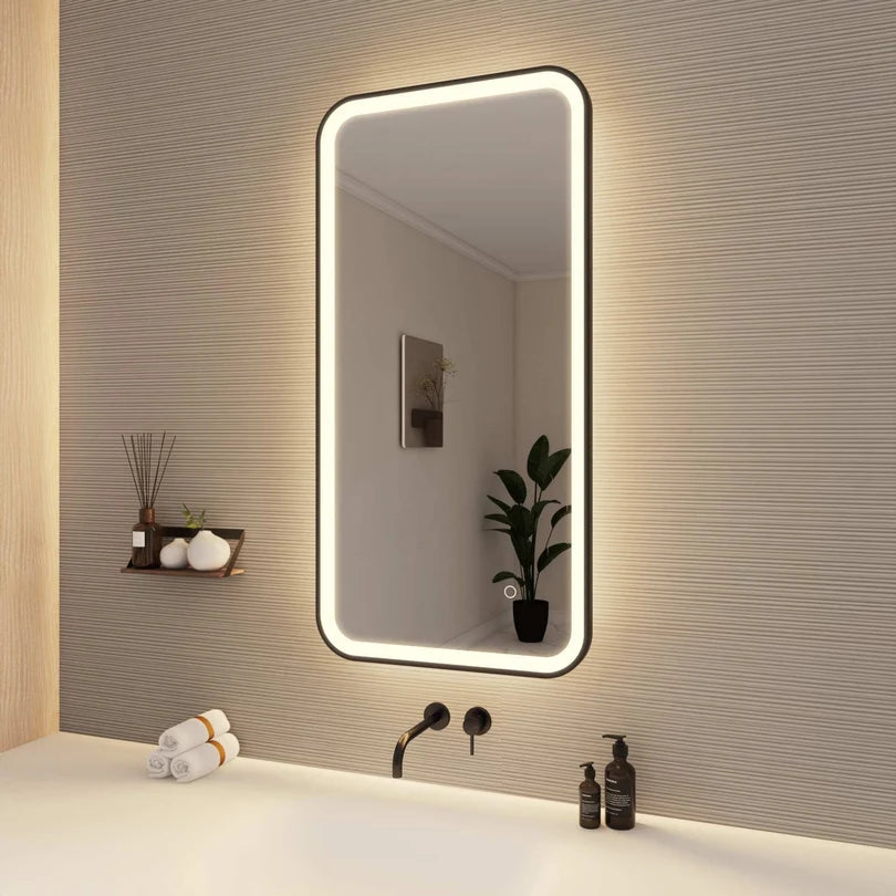 Black Rectangle LED Bathroom Mirror