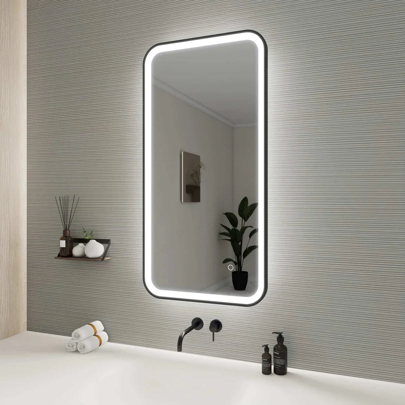 Black Rectangle LED Bathroom Mirror