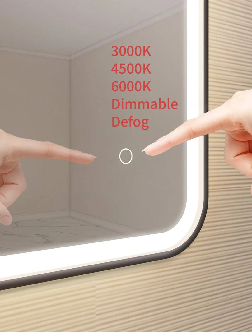 Black Rectangle LED Bathroom Mirror
