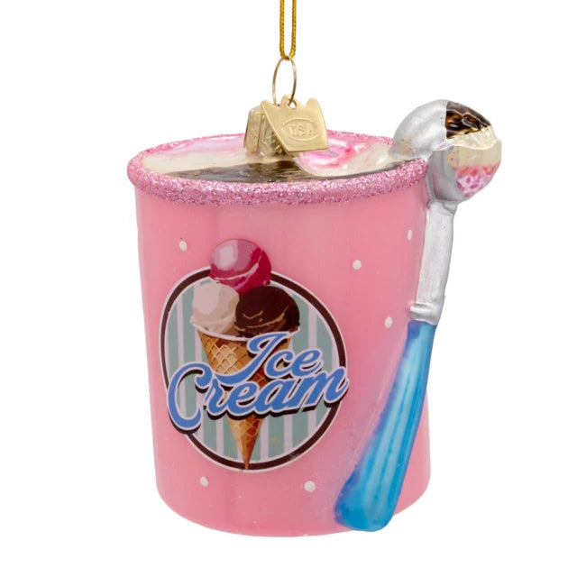Glass Ice Cream Carton Ornament