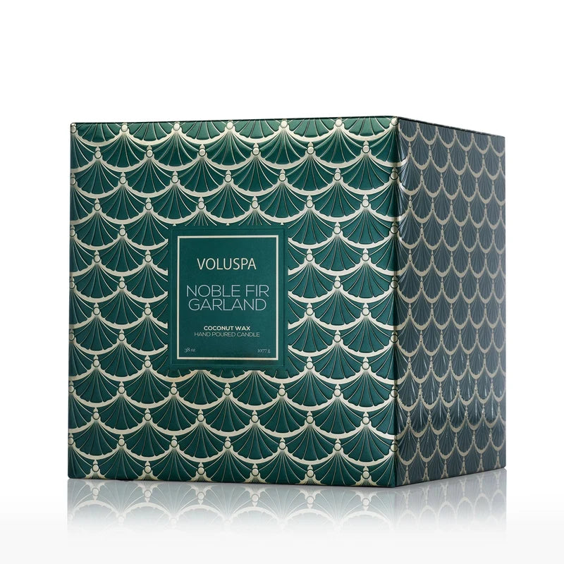 Noble Fir Garland 3 Wick Hearth Candle