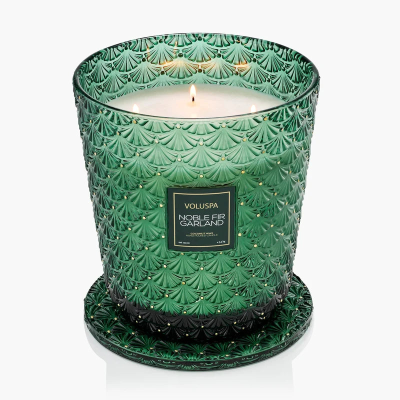 Noble Fir Garland 5 Wick Hearth Candle