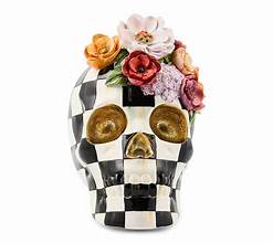 Courtly Check Cascade Floral Skull