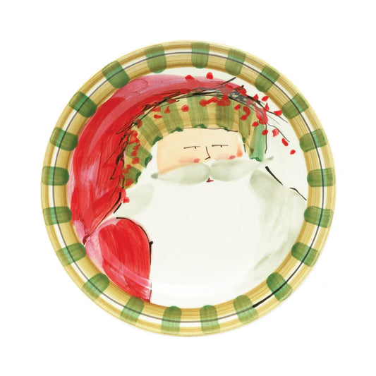 Old St. Nick Salad Plate - Stripe Hat