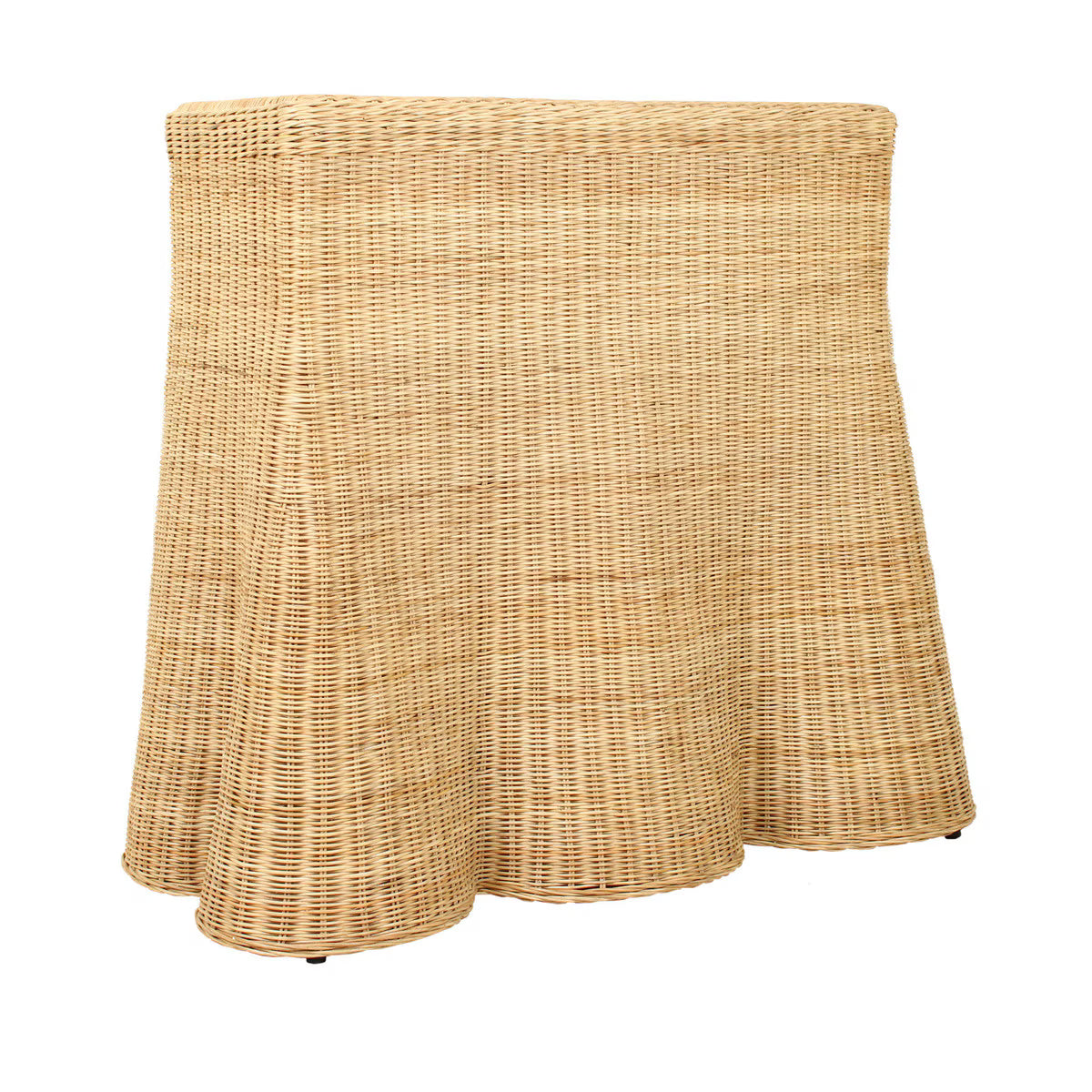 Bonnie Rattan Scalloped Console Table, Natural