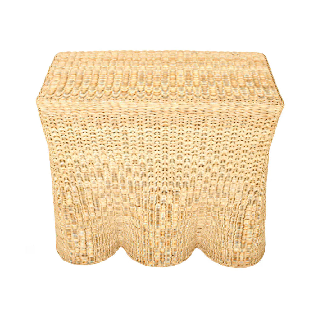 Bonnie Rattan Scalloped Console Table, Natural