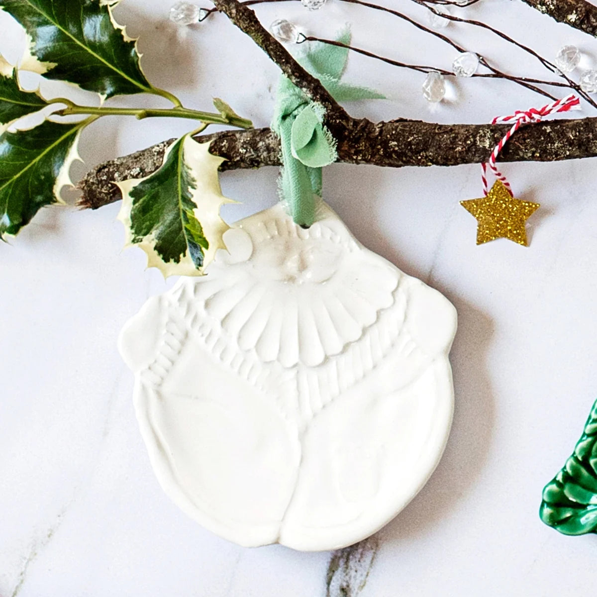 Pietra Natale Figural Santa Ornament