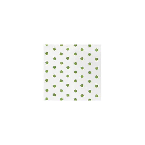 Papersoft Napkins Green Dot Cocktail Napkins