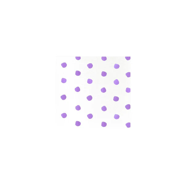 Papersoft Napkins Dot Purple Cocktail Napkins (Pack of 20)