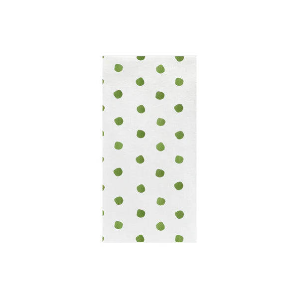 Papersoft Napkins Dot Green Guest Towels (Pack of 20)